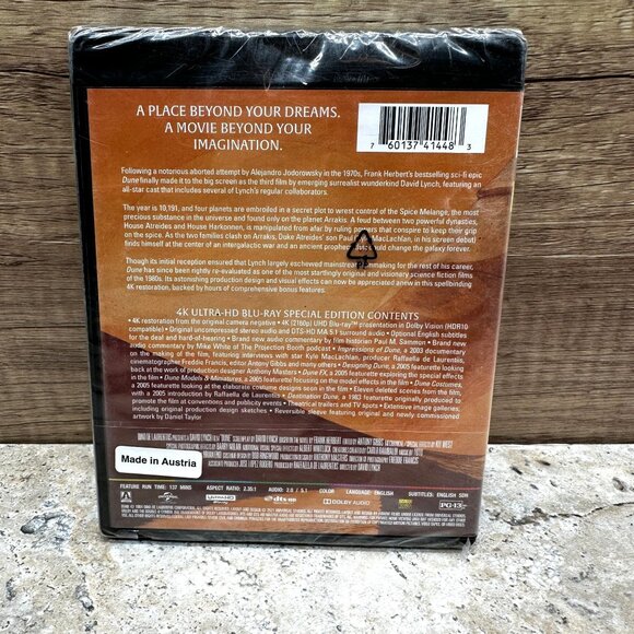 Dune 4K UHD Blu-ray Arrow Video 1984 David Lynch Film NEW  Sealed !! - Picture 2 of 8
